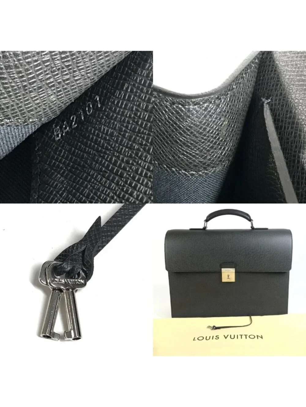 Louis Vuitton Business Bag Neo Robusto 3 Taiga Leather Ardoise Black